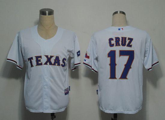 Rangers #17 Nelson Cruz White Stitched Cool Base MLB Jersey