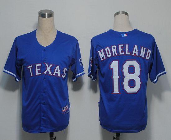 Rangers #18 Mitch Moreland Blue Cool Base Stitched MLB Jersey