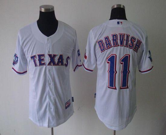 Rangers #11 Yu Darvish White 40th Anniversary Patch Cool Base Stitched MLB Jersey