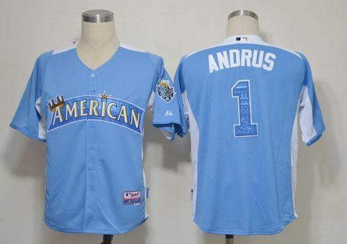 Rangers #1 Elvis Andrus Blue 2012 All Star BP Stitched MLB Jersey