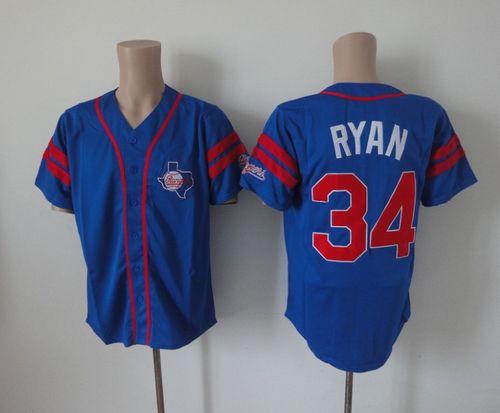 Mitchell And Ness Rangers #34 Nolan Ryan Blue Throwback Stitched MLB Jersey