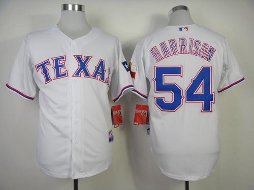 Rangers #54 Matt Harrison White Cool Base Stitched MLB Jersey
