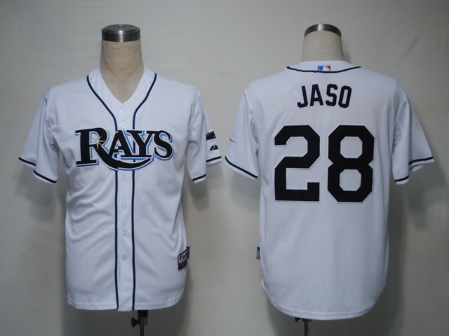 Rays #28 John Jaso White Cool Base Stitched MLB Jersey