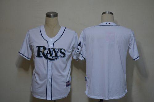 Rays Blank White Cool Base Stitched MLB Jersey