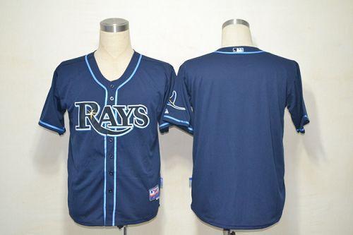 Rays Blank Dark Blue Cool Base Stitched MLB Jersey