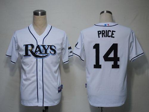 Rays #14 David Price White Cool Base Stitched MLB Jersey