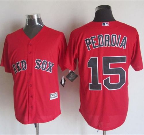 Red Sox #15 Dustin Pedroia Red New Cool Base Stitched MLB Jersey