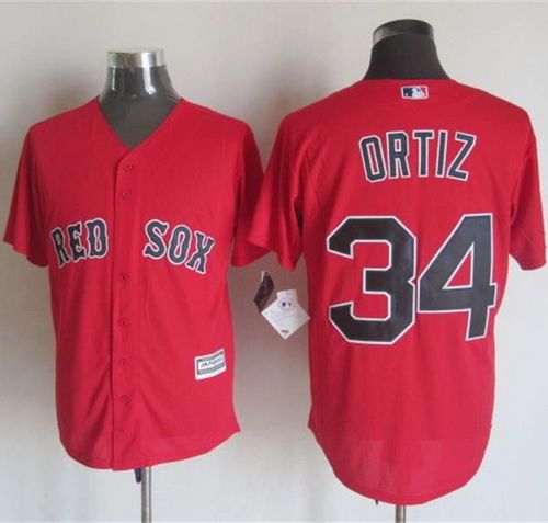 Red sox #34 David Ortiz Red New Cool Base Stitched MLB Jersey