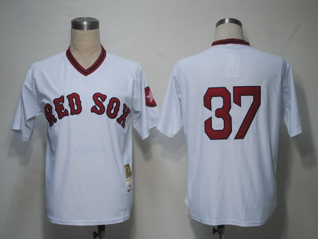 Mitchell and Ness Red Sox #37 Bill Lee White Stitched Throwback MLB Jersey