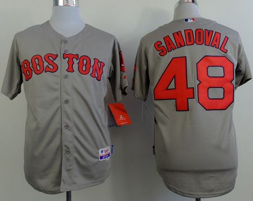Red Sox #48 Pablo Sandoval Grey Cool Base Stitched MLB Jersey