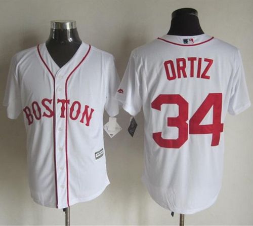 Red sox #34 David Ortiz White Alternate Home New Cool Base Stitched MLB Jersey