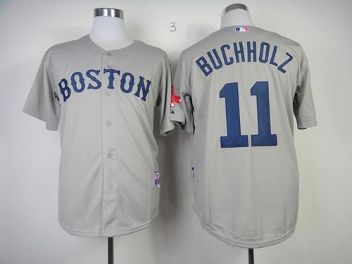 Red Sox #11 Clay Buchholz Grey Cool Base Stitched MLB Jersey