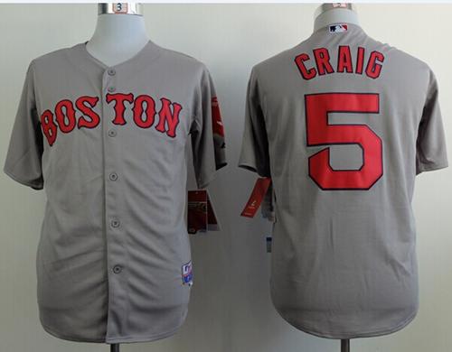 Red Sox #5 Allen Craig Grey Cool Base Stitched MLB Jersey