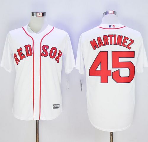 Red Sox #45 Pedro Martinez White Alternate Home New Cool Base Stitched MLB Jersey