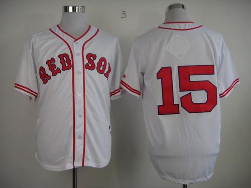 Red Sox #15 Dustin Pedroia White 1936 Turn Back The Clock Stitched MLB Jersey