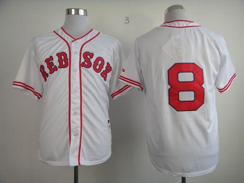 Red Sox #8 Carl Yastrzemski White 1936 Turn Back The Clock Stitched MLB Jersey