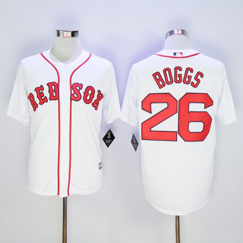 Red Sox #26 Wade Boggs White New Cool Base Stitched MLB Jersey
