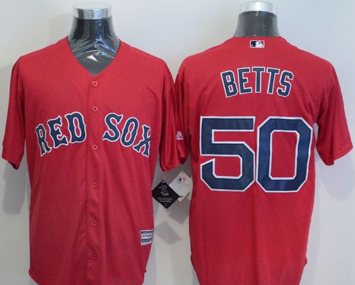 Red Sox #50 Mookie Betts Red New Cool Base Stitched MLB Jersey