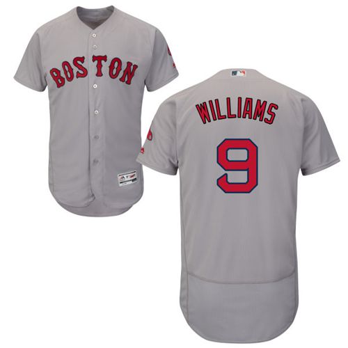 Red Sox #9 Ted Williams Grey Flexbase Authentic Collection Stitched MLB Jersey