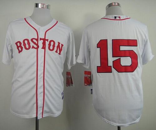 Red Sox #15 Dustin Pedroia Stitched White MLB Jersey