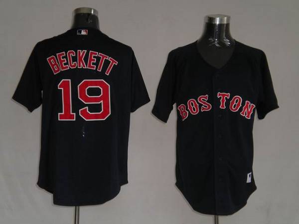 Red Sox #19 Josh Beckett Stitched Darke Blue MLB Jersey