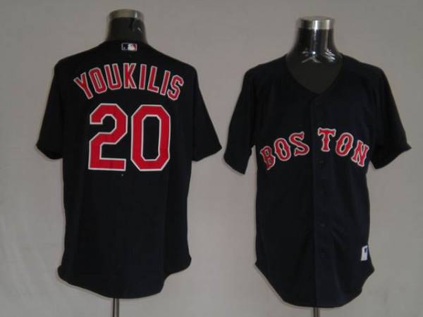 Red Sox #20 Kevin Youkilis Stitched Dark Blue MLB Jersey