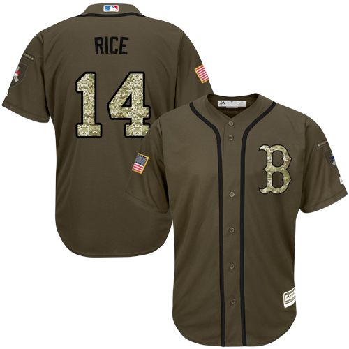 Red Sox #14 Jim Rice Green Salute to Service Stitched MLB Jersey