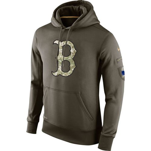 Men's Boston Red Sox  Olive Salute To Service KO Performance Hoodie