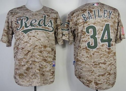 Reds #34 Homer Bailey Camo Alternate Cool Base Stitched MLB Jersey