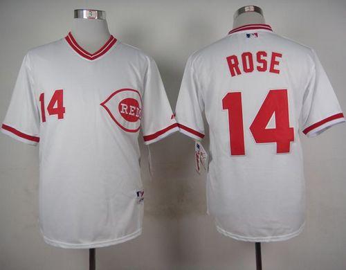 Reds #14 Pete Rose White 1990 Turn Back The Clock Stitched MLB Jersey