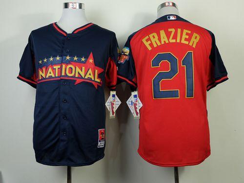Reds #21 Todd Frazier Navy/Red National League 2014 All Star BP Stitched MLB Jersey