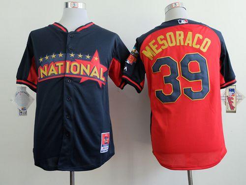 Reds #39 Devin Mesoraco Navy/Red National League 2014 All Star BP Stitched MLB Jersey