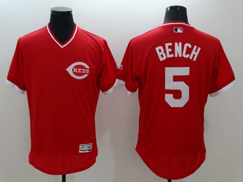 Reds #5 Johnny Bench Red Flexbase Authentic Collection Cooperstown Stitched MLB Jersey