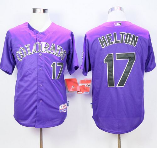 Rockies #17 Todd Helton Purple Cool Base Stitched MLB Jersey