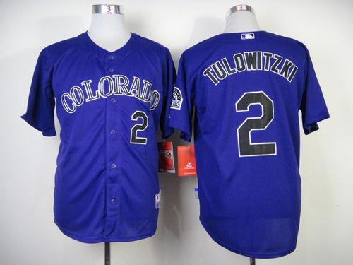 Rockies #2 Troy Tulowitzki Purple Cool Base Stitched MLB Jersey