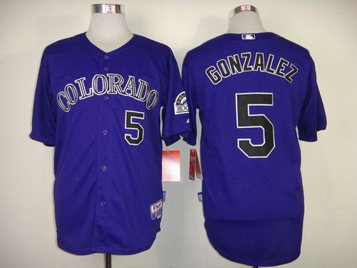 Rockies #5 Carlos Gonzalez Purple Cool Base Stitched MLB Jersey