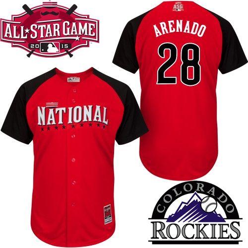 Rockies #28 Nolan Arenado Red 2015 All Star National League Stitched MLB Jersey