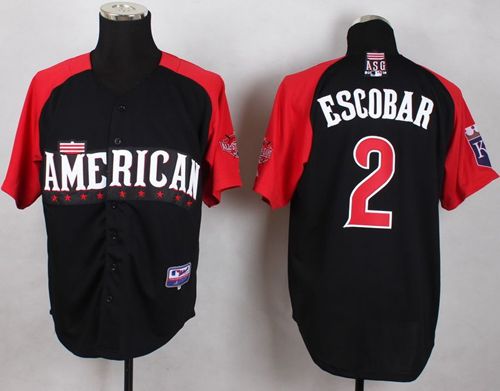 Royals #2 Alcides Escobar Black 2015 All Star American League Stitched MLB Jersey
