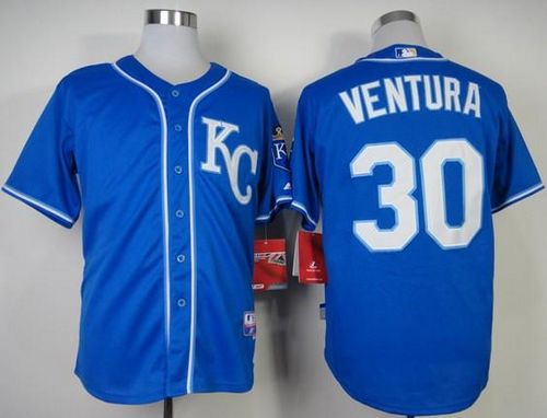 Royals #30 Yordano Ventura Light Blue Alternate 2 Cool Base Stitched MLB Jersey