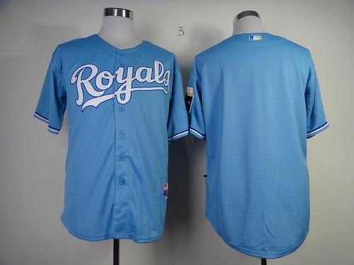 Royals Blank Light Blue Cool Base Stitched MLB Jersey