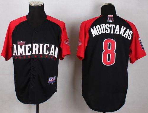 Royals #8 Mike Moustakas Black 2015 All Star American League Stitched MLB Jersey
