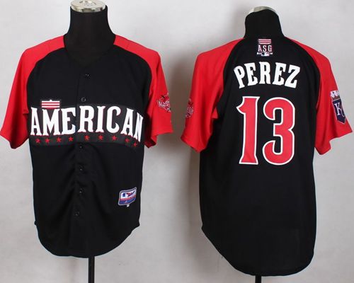 Royals #13 Salvador Perez Black 2015 All Star American League Stitched MLB Jersey
