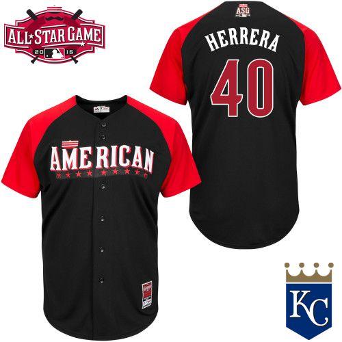 Royals #40 Kelvin Herrera Black 2015 All Star American League Stitched MLB Jersey