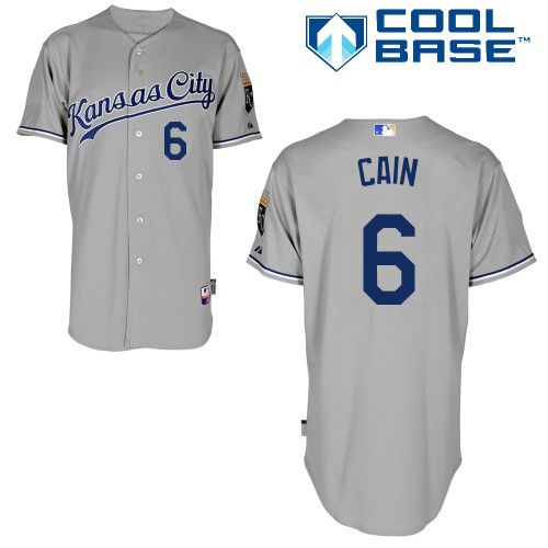 Royals #6 Lorenzo Cain Grey Cool Base Stitched MLB Jersey