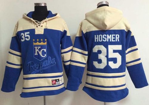 Royals #35 Eric Hosmer Light Blue Sawyer Hooded Sweatshirt MLB Hoodie