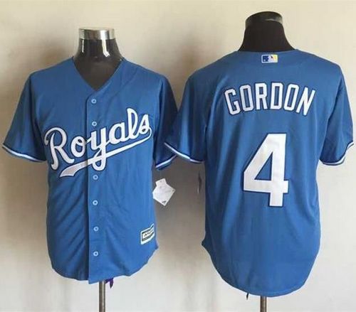 Royals #4 Alex Gordon Light Blue Alternate 1 New Cool Base Stitched MLB Jersey