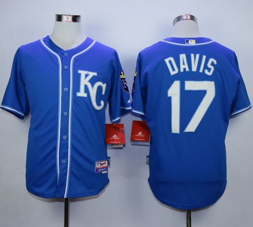 Royals #17 Wade Davis Blue Alternate 2 Cool Base Stitched MLB Jersey