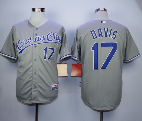 Royals #17 Wade Davis Grey Cool Base Stitched MLB Jersey