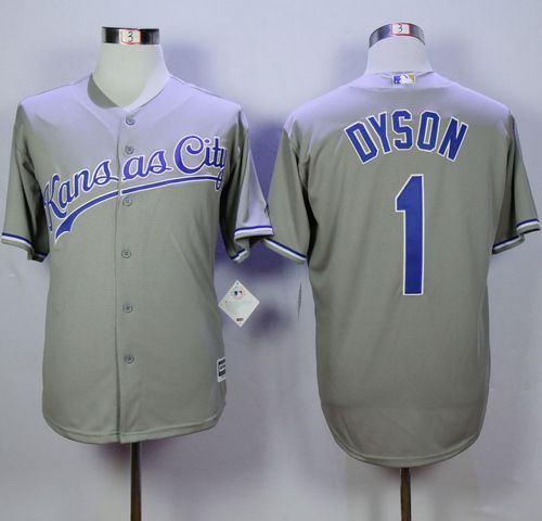 Royals #1 Jarrod Dyson Grey New Cool Base Stitched MLB Jersey