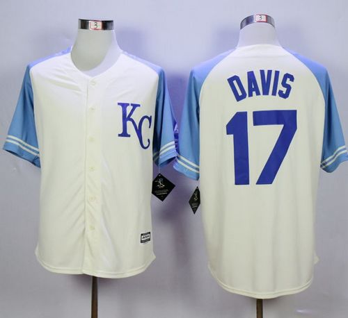 Royals #17 Wade Davis Cream Exclusive Vintage Stitched MLB Jersey